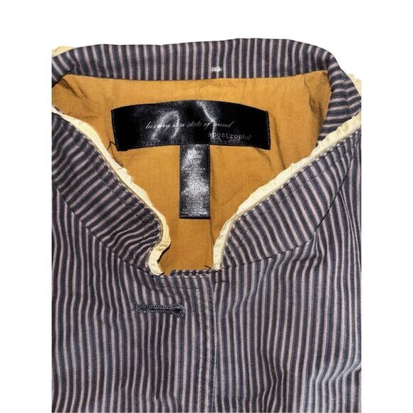 Apostrophe Striped Belted Blazer Jacket Blue Size 18W Plus - Picture 7 of 7